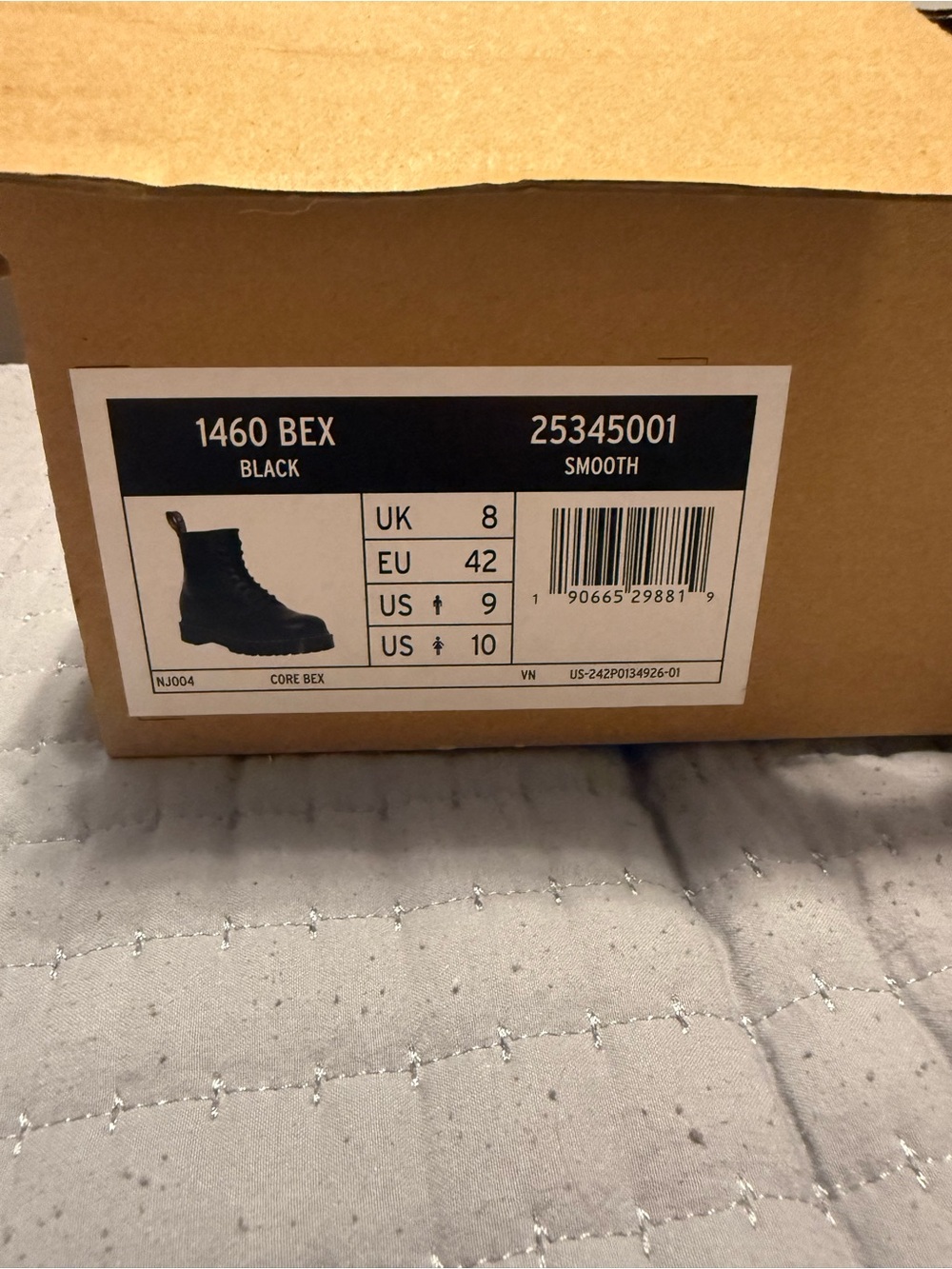 Dr Martens smooth black leather 1460 bex platform lace up boot size 10 - Picture 8 of 8